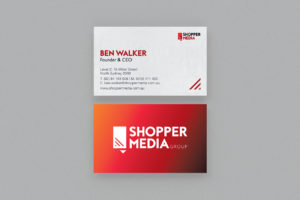 Shopper Media Group, business cards, Retailored, creative, design, graphic design